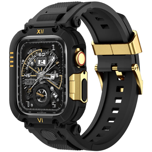 DABAOZA black and gold rugged Apple Watch band and case