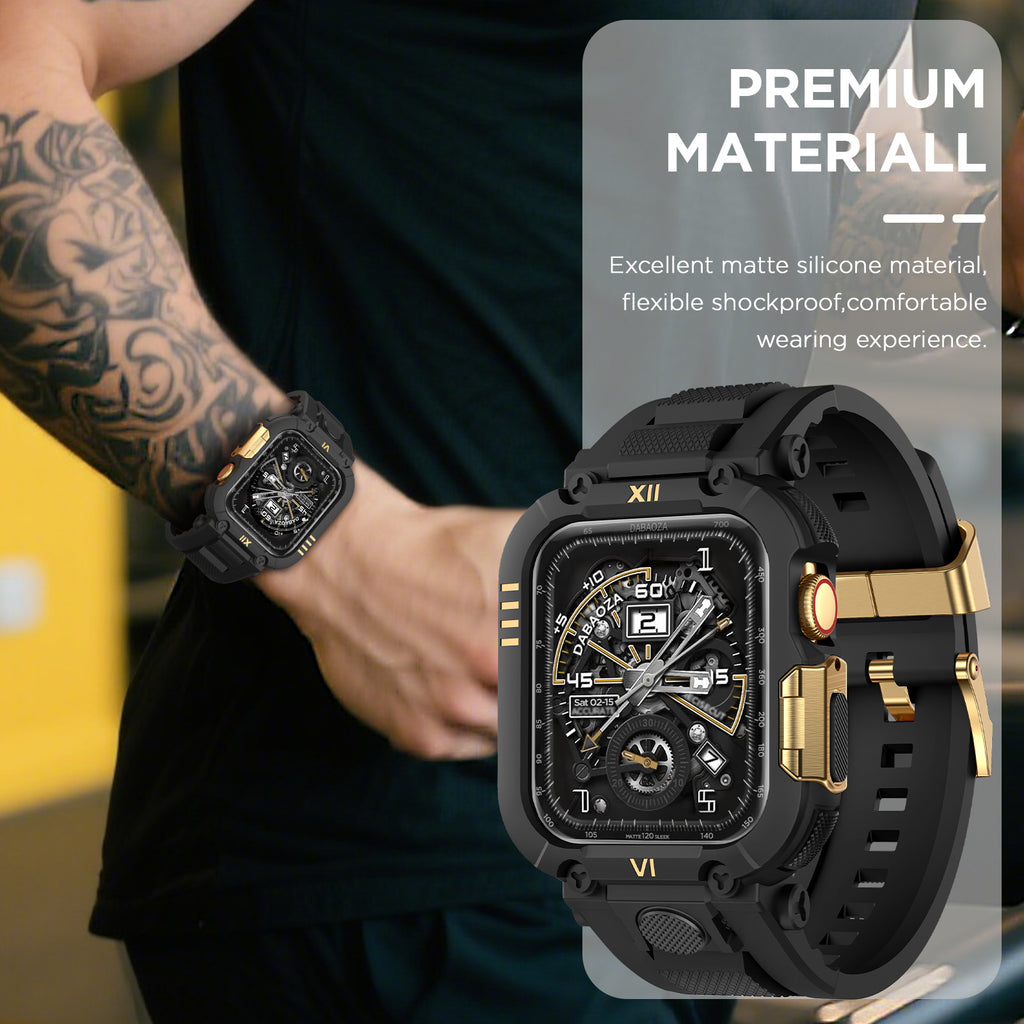 DABAOZA Men's Sport Rugged Apple Watch Band & Case – 49mm/46mm/45mm/44mm