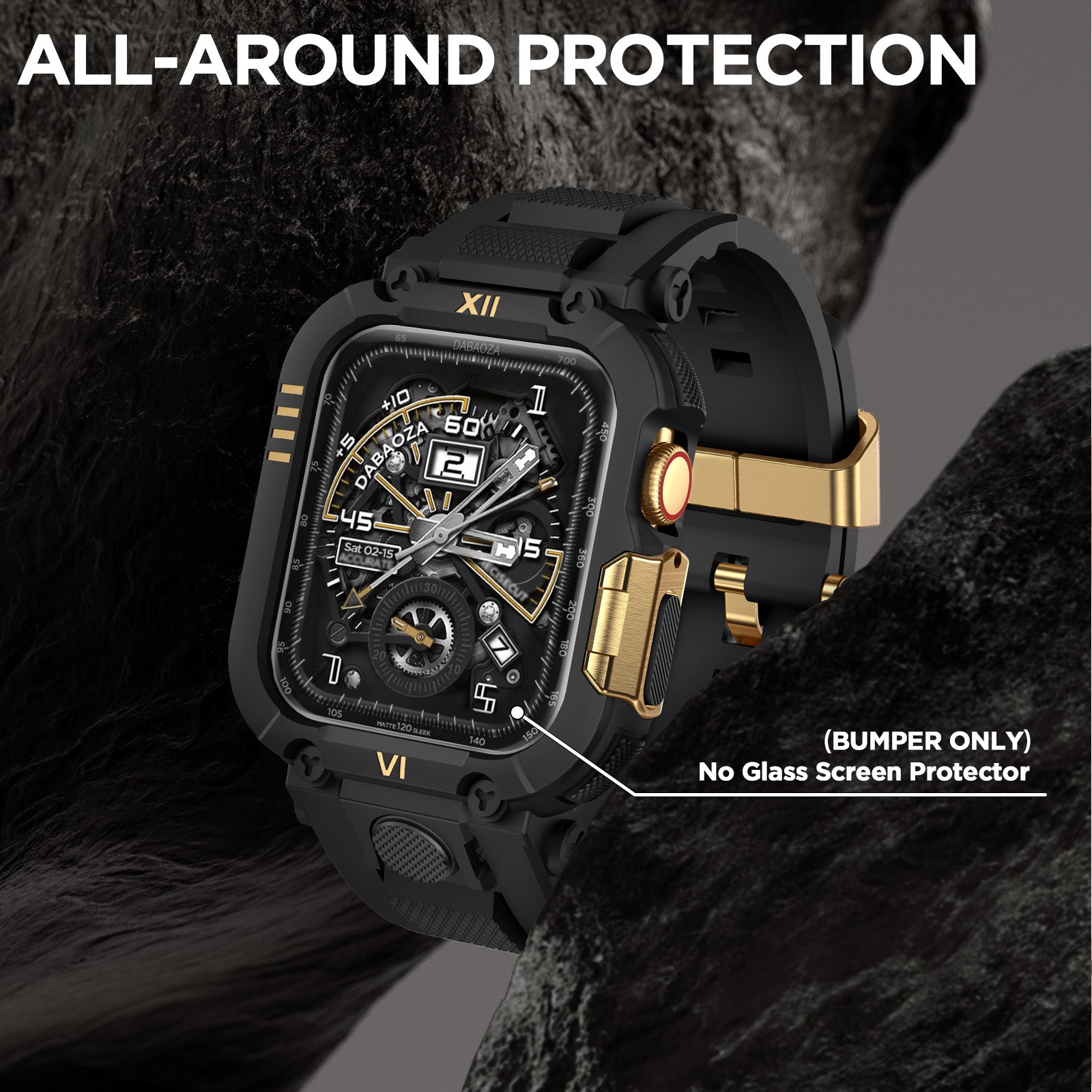 DABAOZA Men's Sport Rugged Apple Watch Band & Case – 49mm/46mm/45mm/44mm