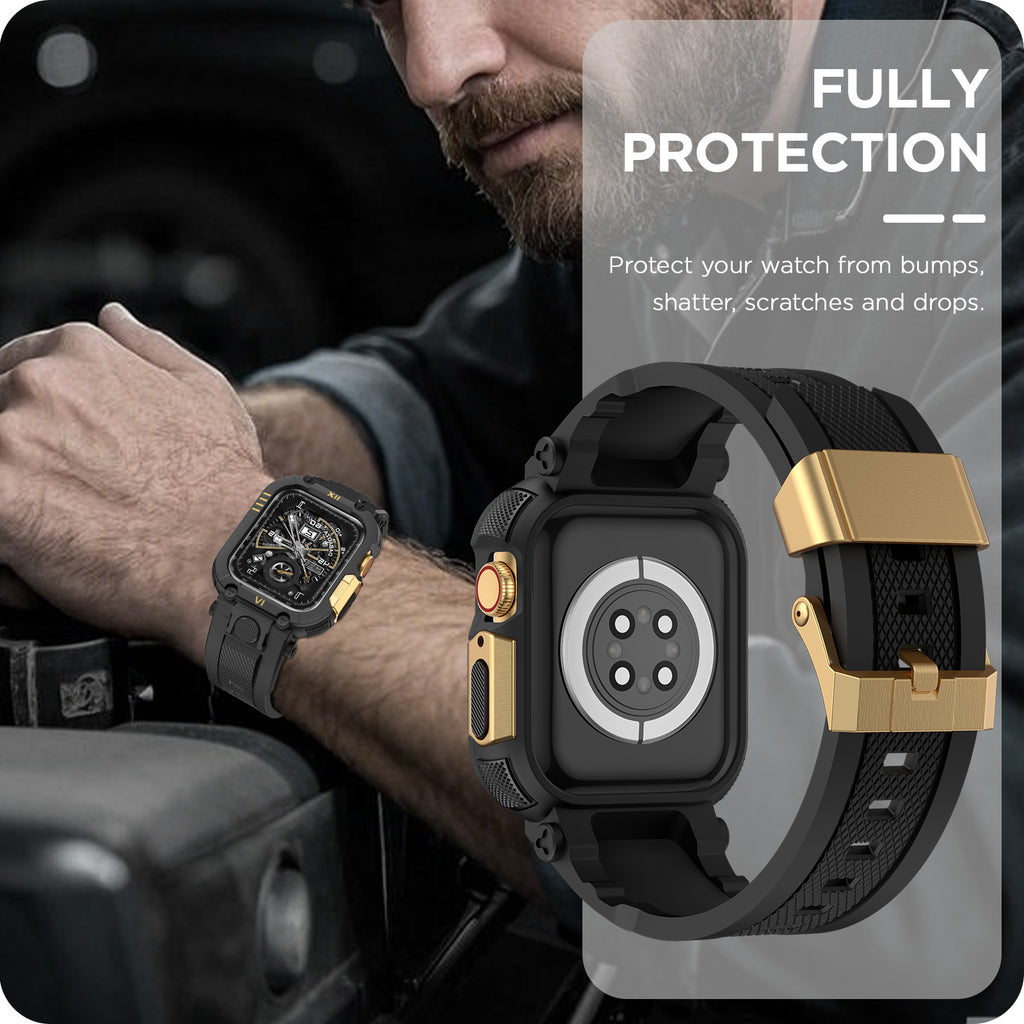 DABAOZA Men's Sport Rugged Apple Watch Band & Case – 49mm/46mm/45mm/44mm